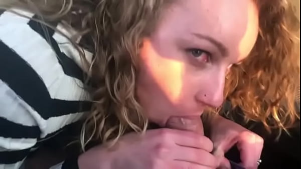 Oral creampie in the bus